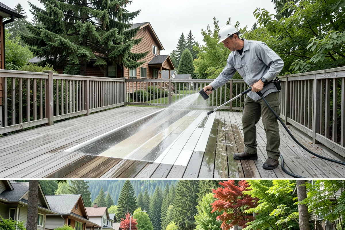 Driveway Brightening in Darrington, Snohomish County, WA - Dry summer conditions let brightening treatments perform and the surface dry evenly.