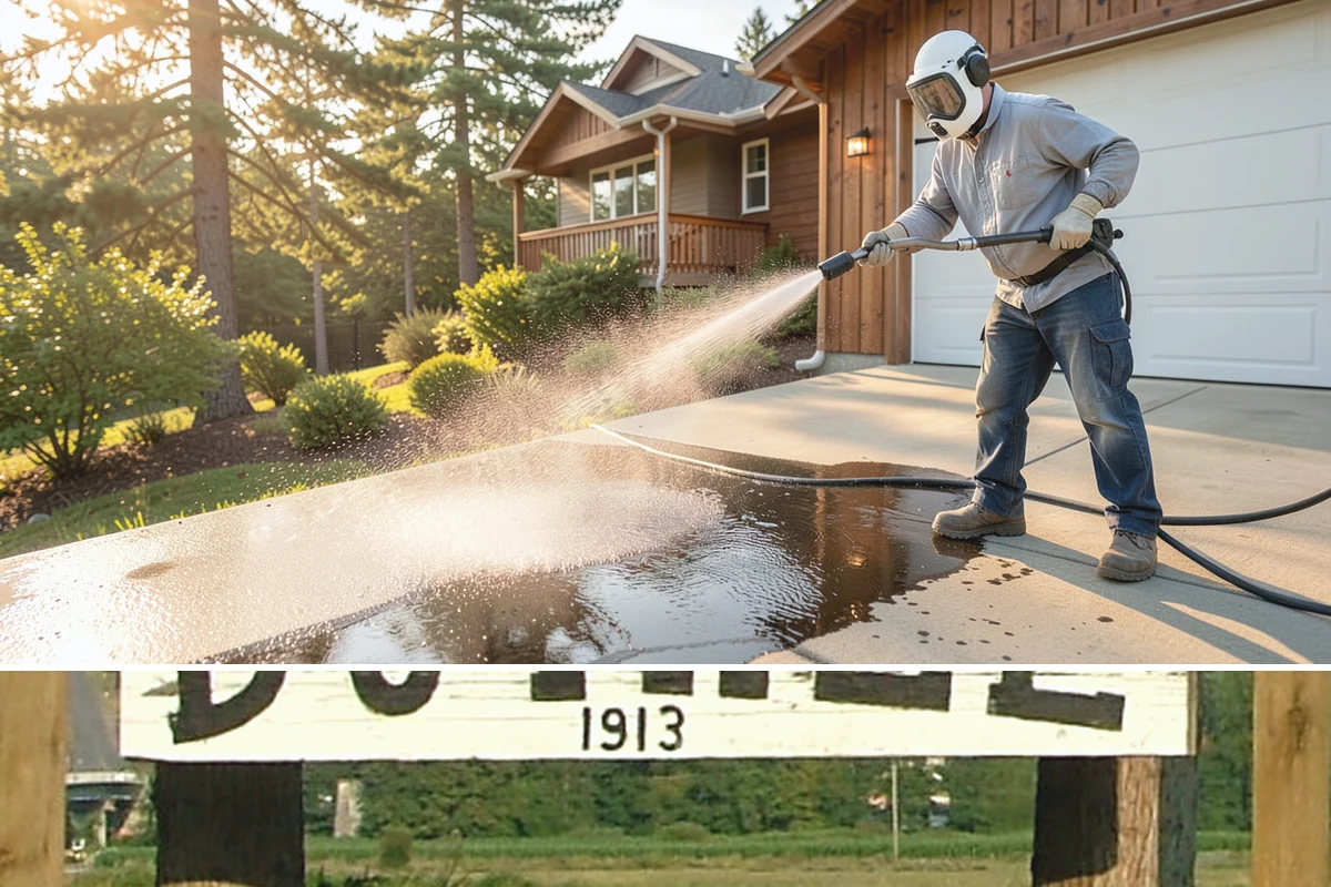 Driveway Brightening in Duvall, King County, WA - Dry summer conditions let brightening treatments perform and the surface dry evenly.