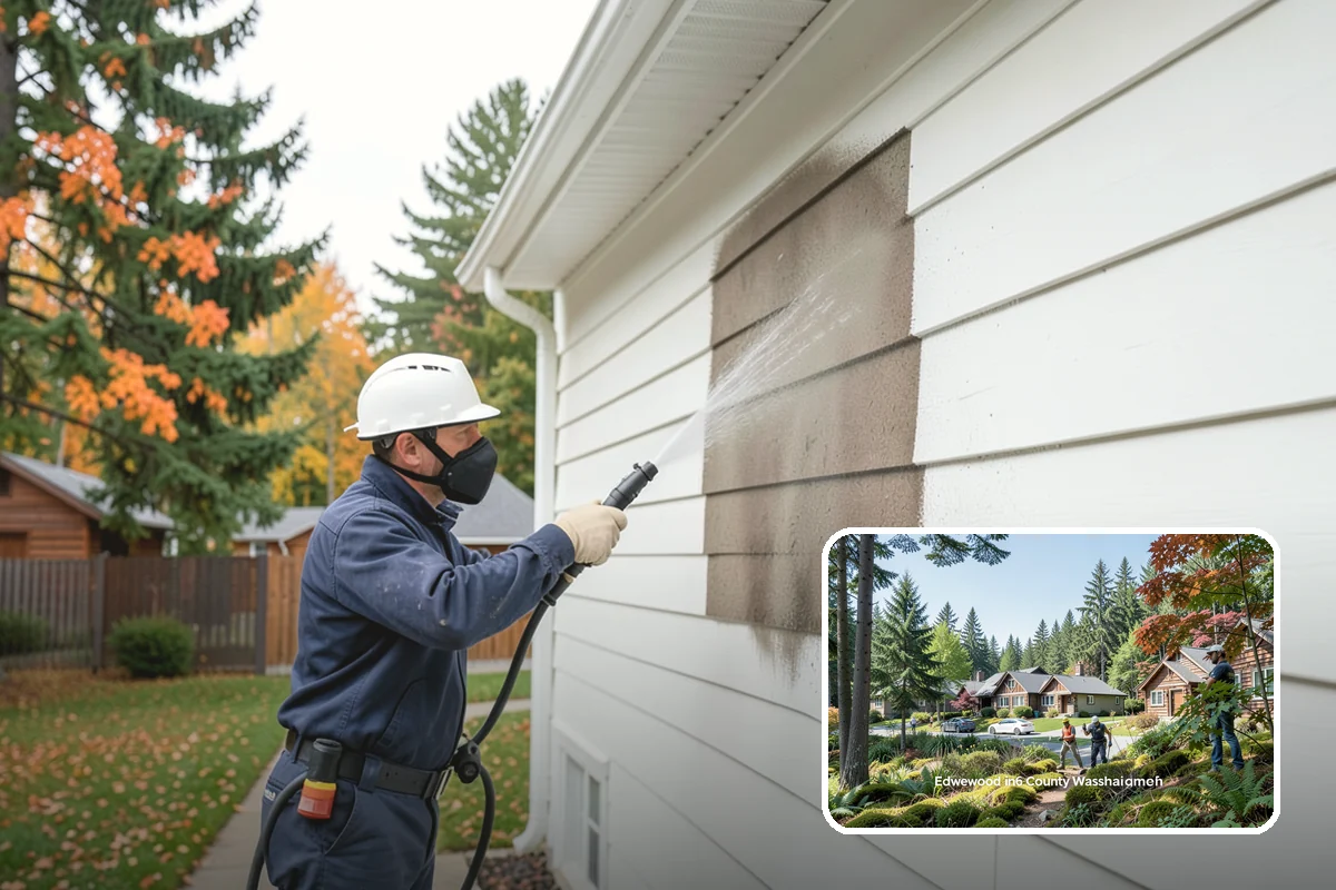 Driveway Brightening in Edgewood, Pierce County, WA - Evens out blotchy, weather-dulled concrete