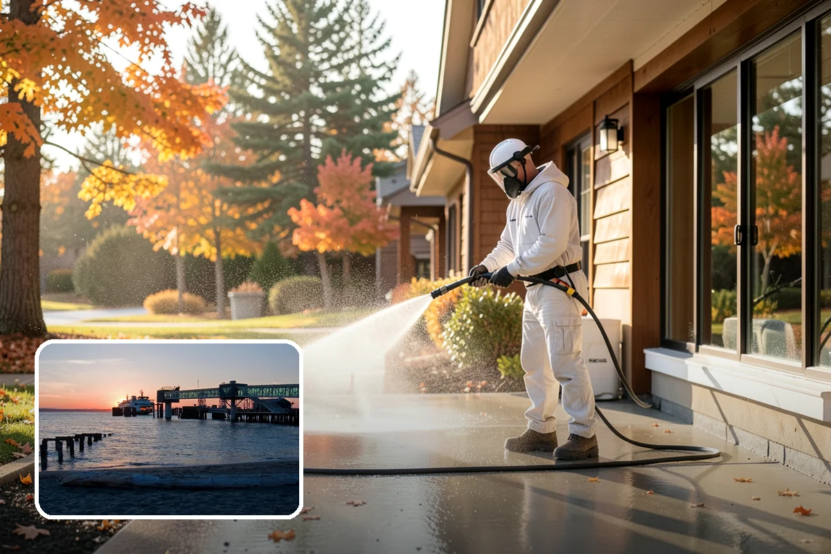 Driveway Brightening in Edmonds, Snohomish County, WA - Evens out blotchy, weather-dulled concrete