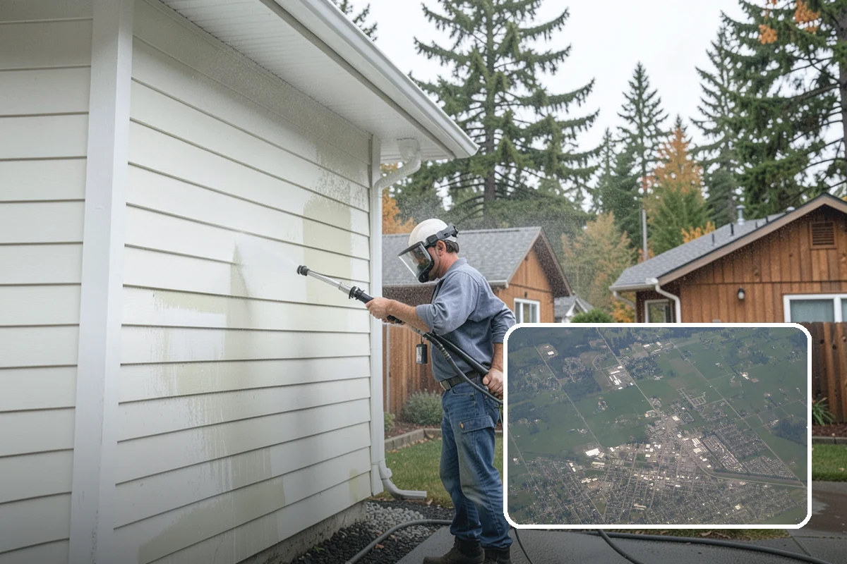 Driveway Brightening in Enumclaw, King County, WA - Evens out blotchy, weather-dulled concrete
