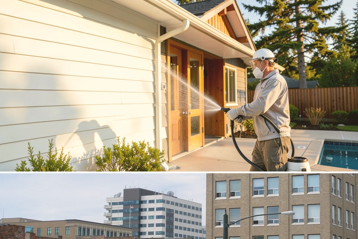 Driveway Brightening in Everett, Snohomish County, WA - Dry summer conditions let brightening treatments perform and the surface dry evenly.