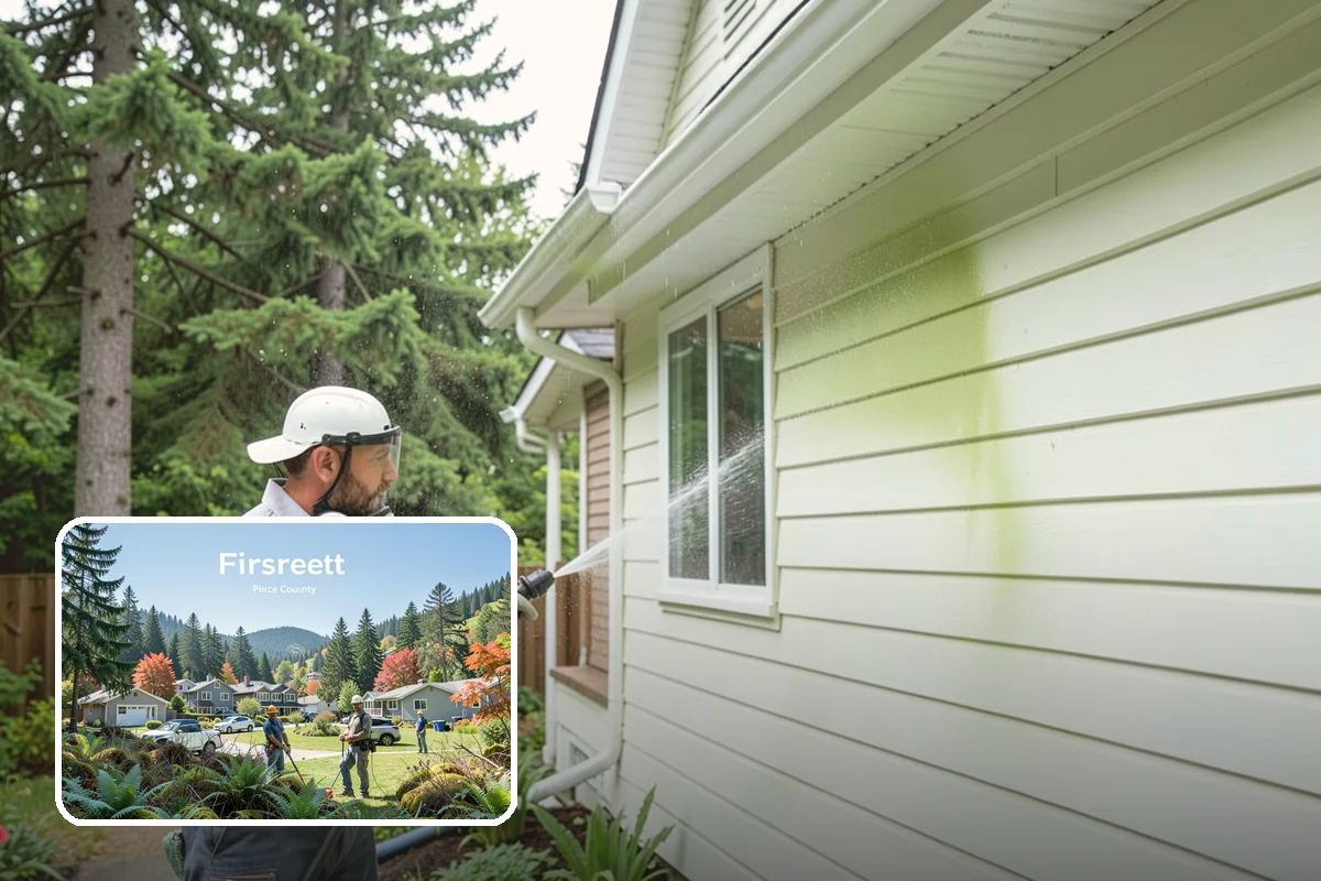 Driveway Brightening in Fircrest, Pierce County, WA - Evens out blotchy, weather-dulled concrete