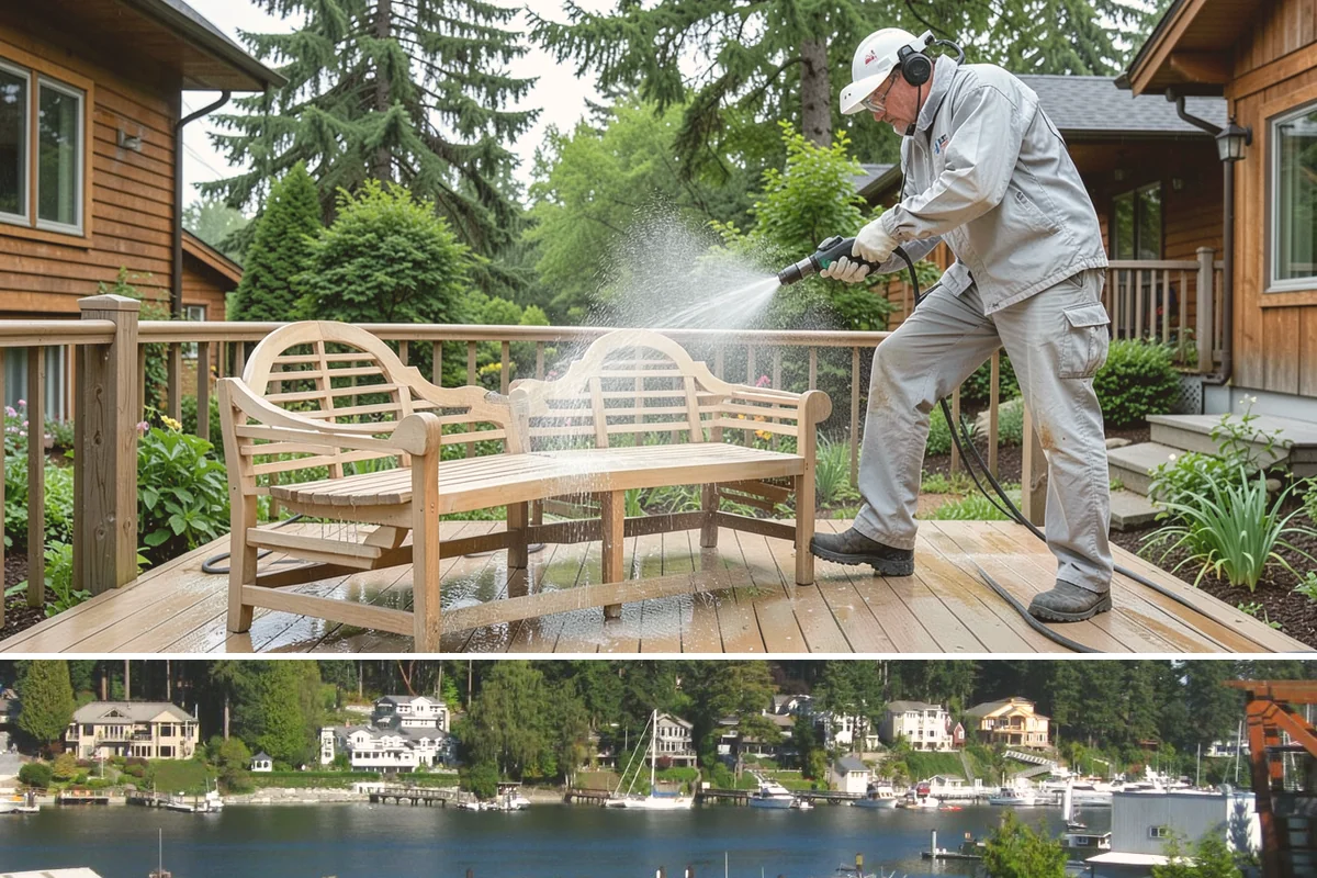 Driveway Brightening in Gig Harbor, Pierce County, WA - Dry summer conditions let brightening treatments perform and the surface dry evenly.