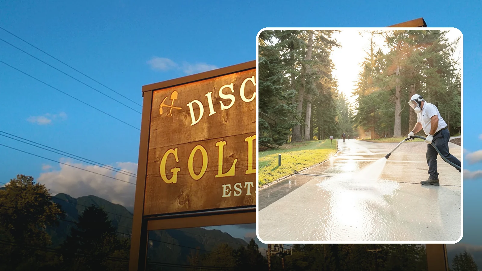 Driveway Brightening in Gold Bar, Snohomish County, WA - A brightening treatment that restores a faded, weather-dulled driveway to a clean, uniform tone.