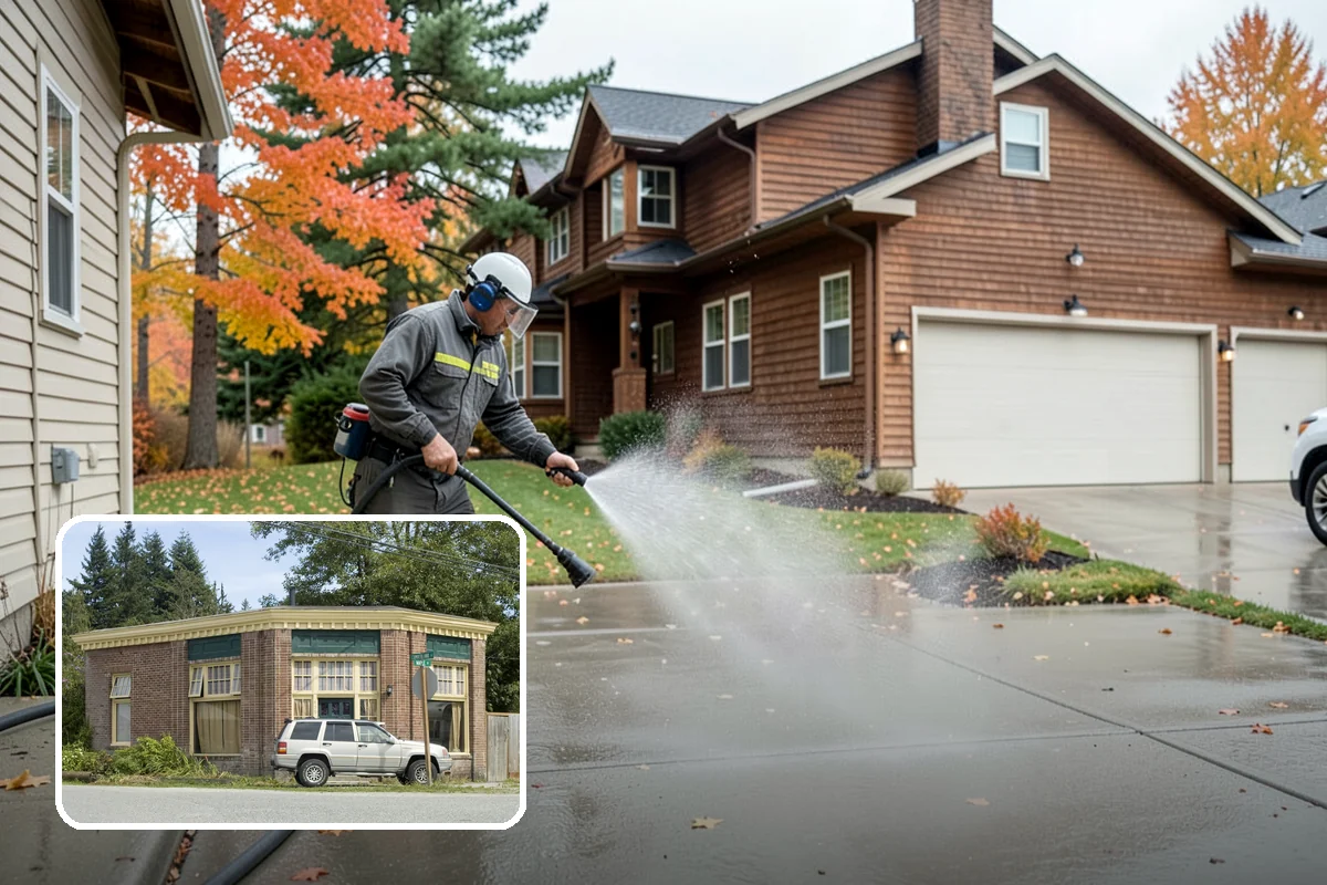 Driveway Brightening in Hamilton, Skagit County, WA - Evens out blotchy, weather-dulled concrete