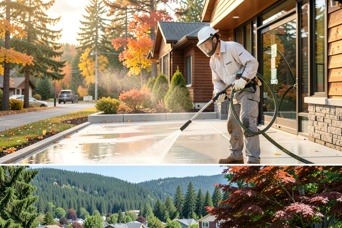 Driveway Brightening in Index, Snohomish County, WA - Dry summer conditions let brightening treatments perform and the surface dry evenly.