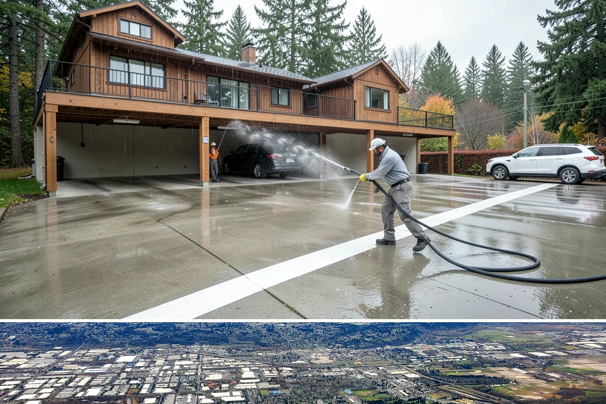 Driveway Brightening in Kent, King County, WA - Dry summer conditions let brightening treatments perform and the surface dry evenly.