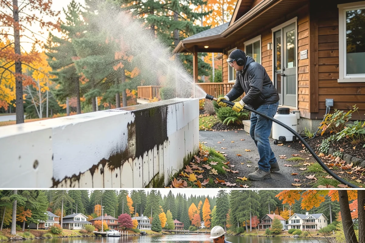 Driveway Brightening in La Conner, Skagit County, WA - Dry summer conditions let brightening treatments perform and the surface dry evenly.