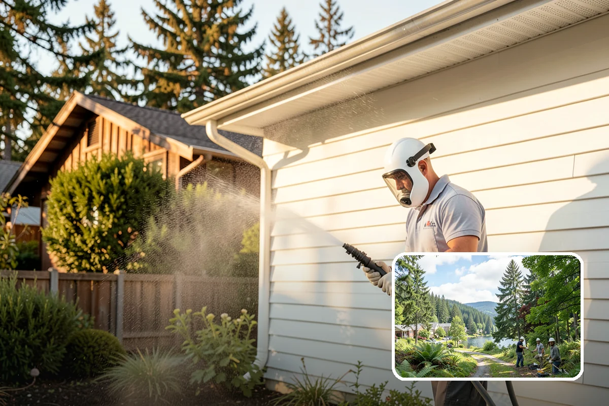 Driveway Brightening in Lake Forest Park, King County, WA - Evens out blotchy, weather-dulled concrete