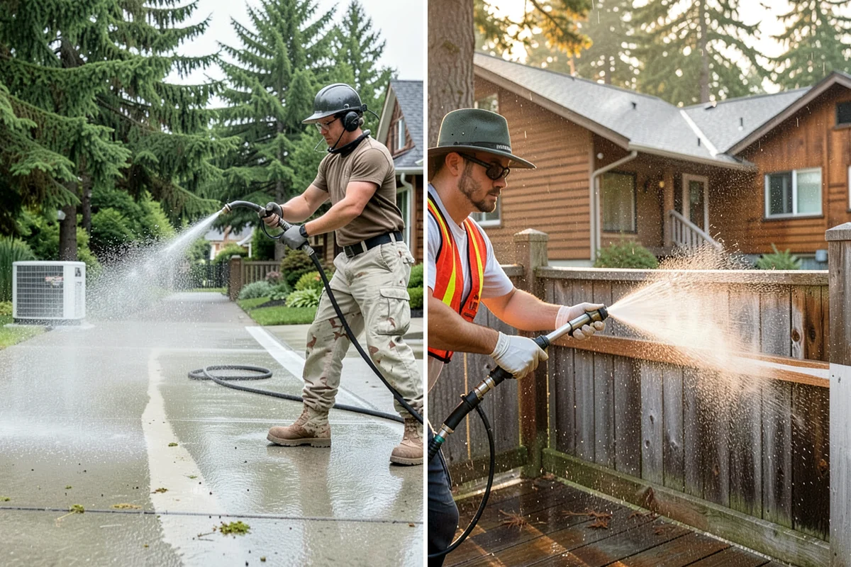Driveway Brightening in Lake Forest Park, King County, WA - Deep-clean the driveway to remove surface buildup