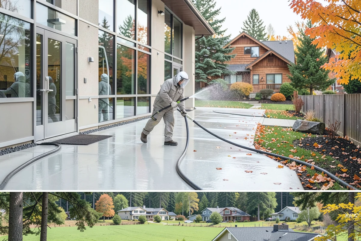 Driveway Brightening in Lyman, Skagit County, WA - Dry summer conditions let brightening treatments perform and the surface dry evenly.