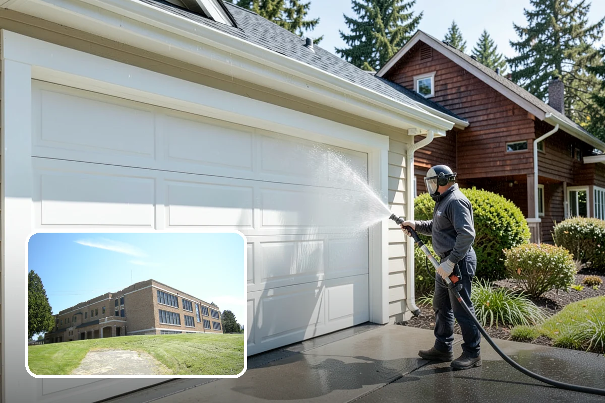 Driveway Brightening in Maple Valley, King County, WA - Evens out blotchy, weather-dulled concrete