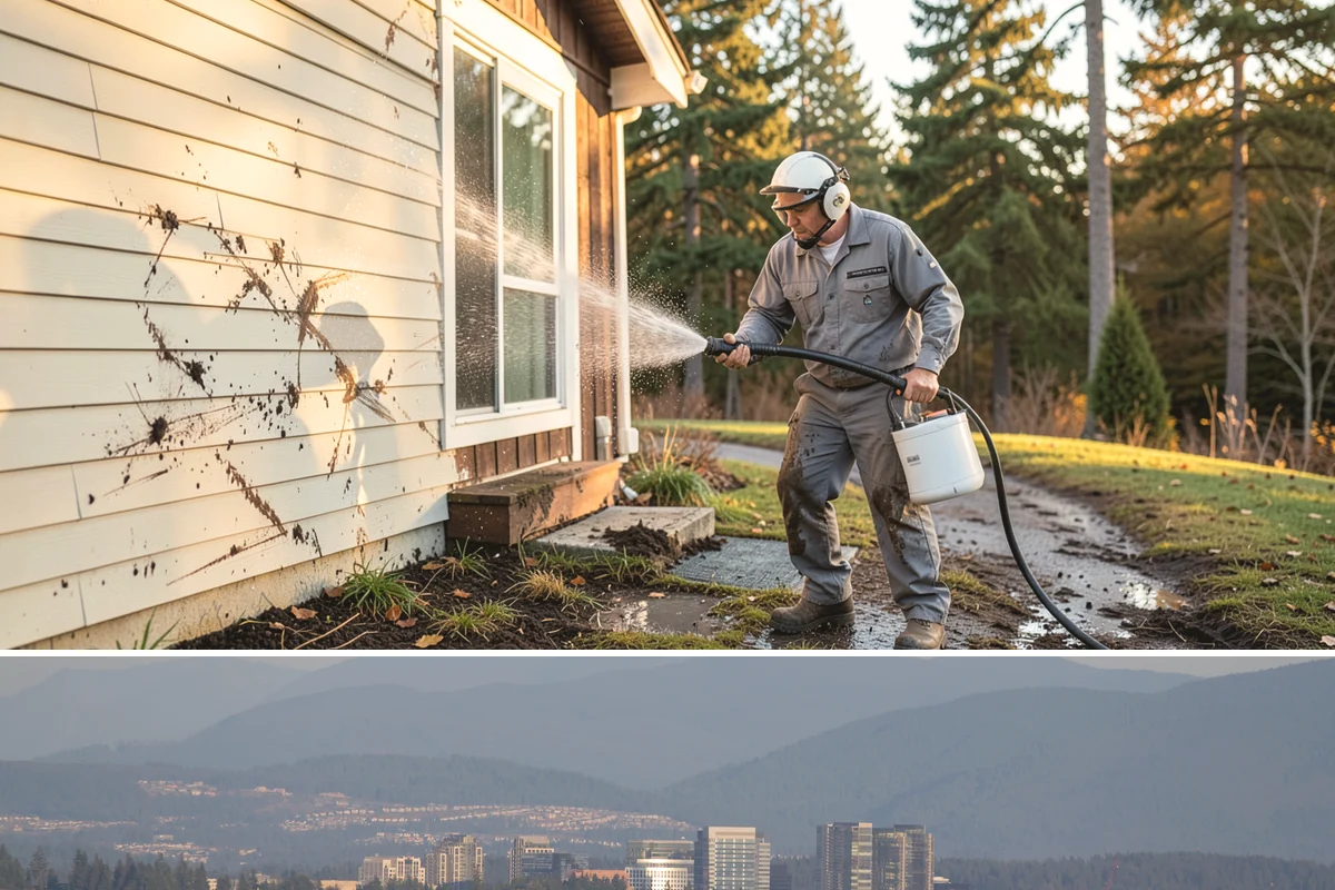 Driveway Brightening in Medina, King County, WA - Dry summer conditions let brightening treatments perform and the surface dry evenly.