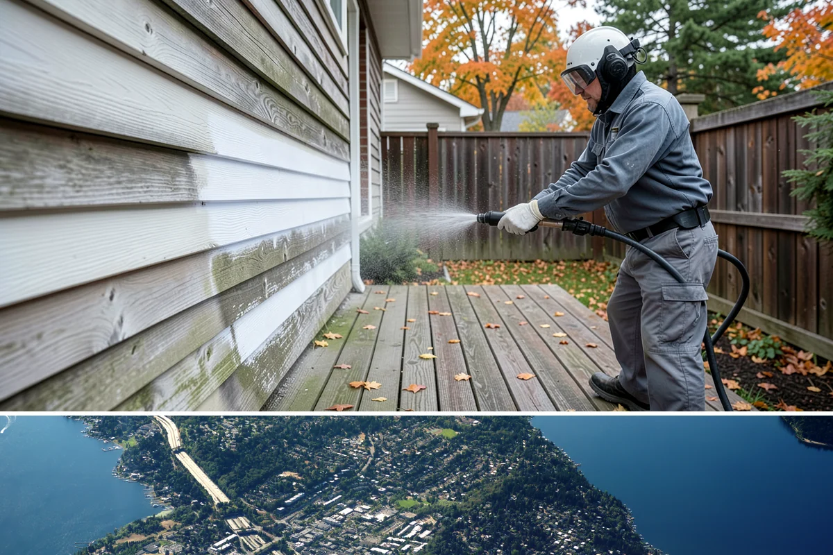 Driveway Brightening in Mercer Island, King County, WA - Dry summer conditions let brightening treatments perform and the surface dry evenly.