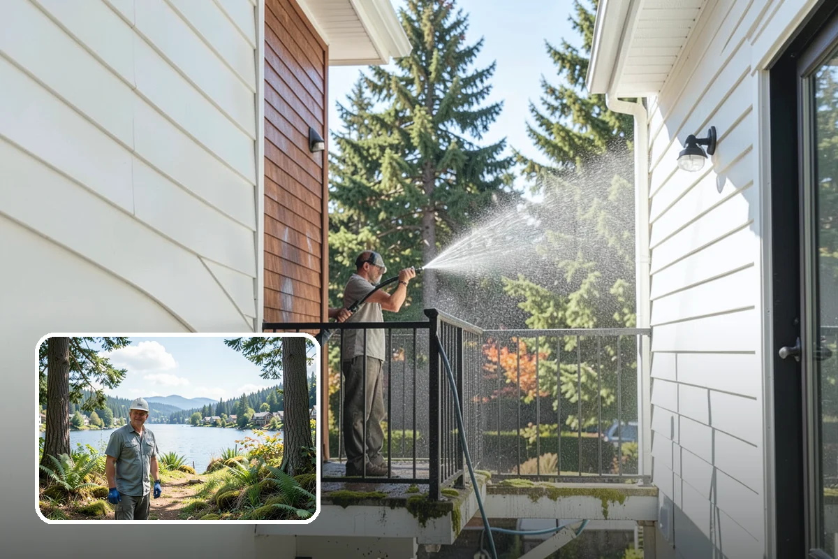 Driveway Brightening in Milton, King County, WA - Evens out blotchy, weather-dulled concrete