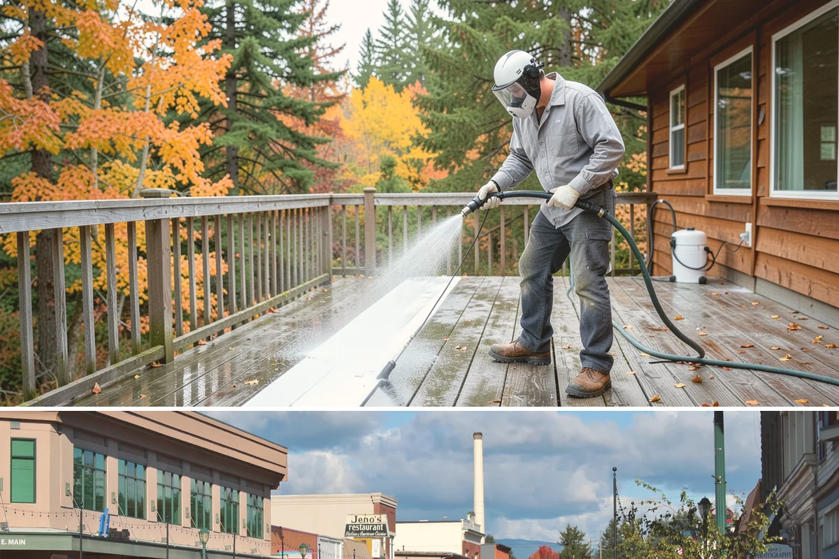 Driveway Brightening in Monroe, Snohomish County, WA - Dry summer conditions let brightening treatments perform and the surface dry evenly.