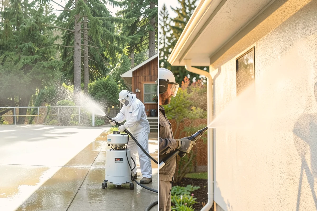 Driveway Brightening in Newcastle, King County, WA - Deep-clean the driveway to remove surface buildup