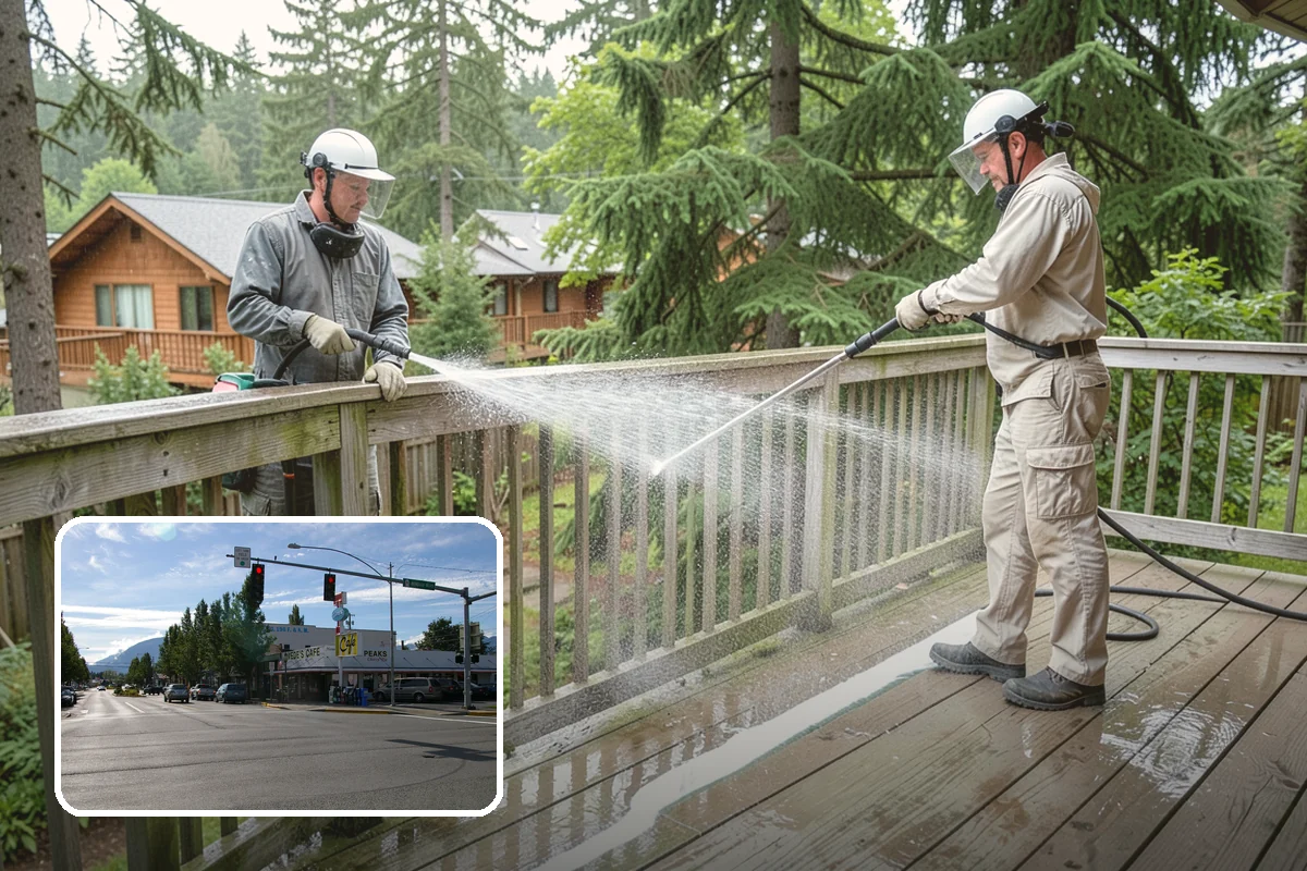 Driveway Brightening in North Bend, King County, WA - Evens out blotchy, weather-dulled concrete