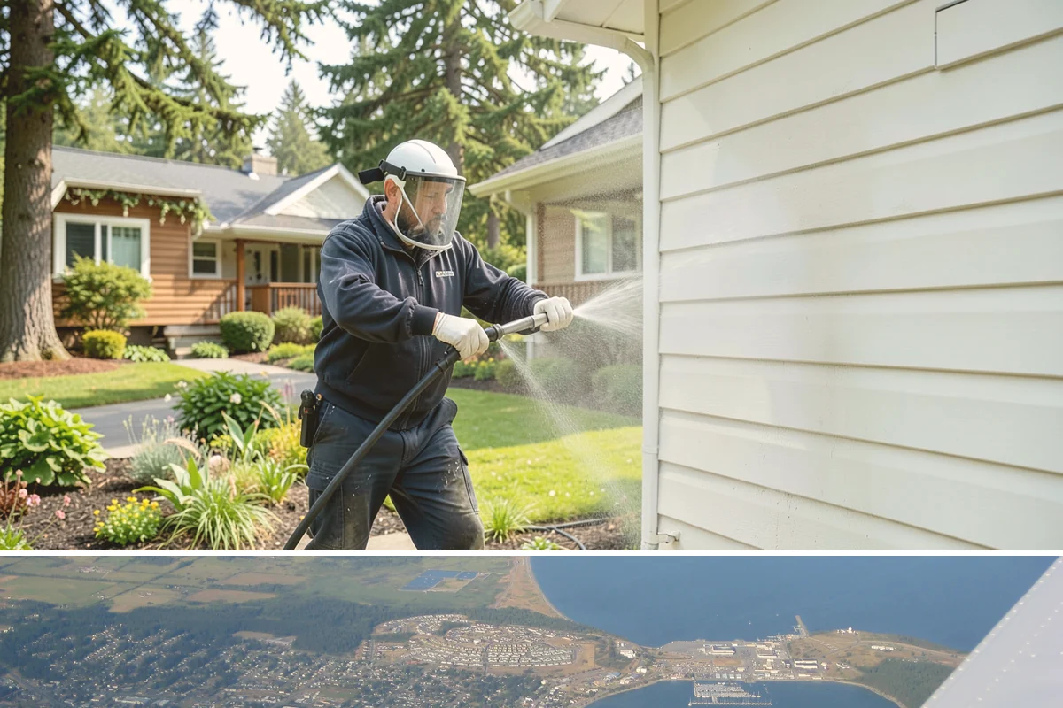 Driveway Brightening in Oak Harbor, Island County, WA - Dry summer conditions let brightening treatments perform and the surface dry evenly.