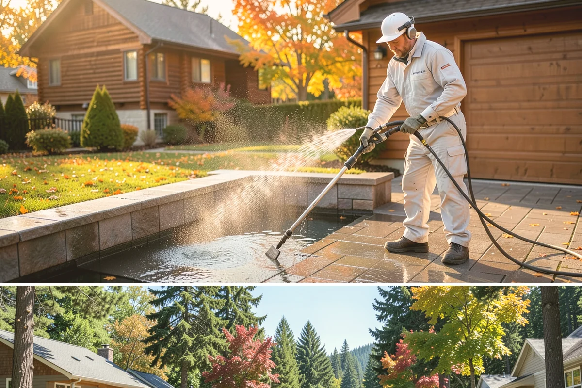 Driveway Brightening in Orting, Pierce County, WA - Dry summer conditions let brightening treatments perform and the surface dry evenly.