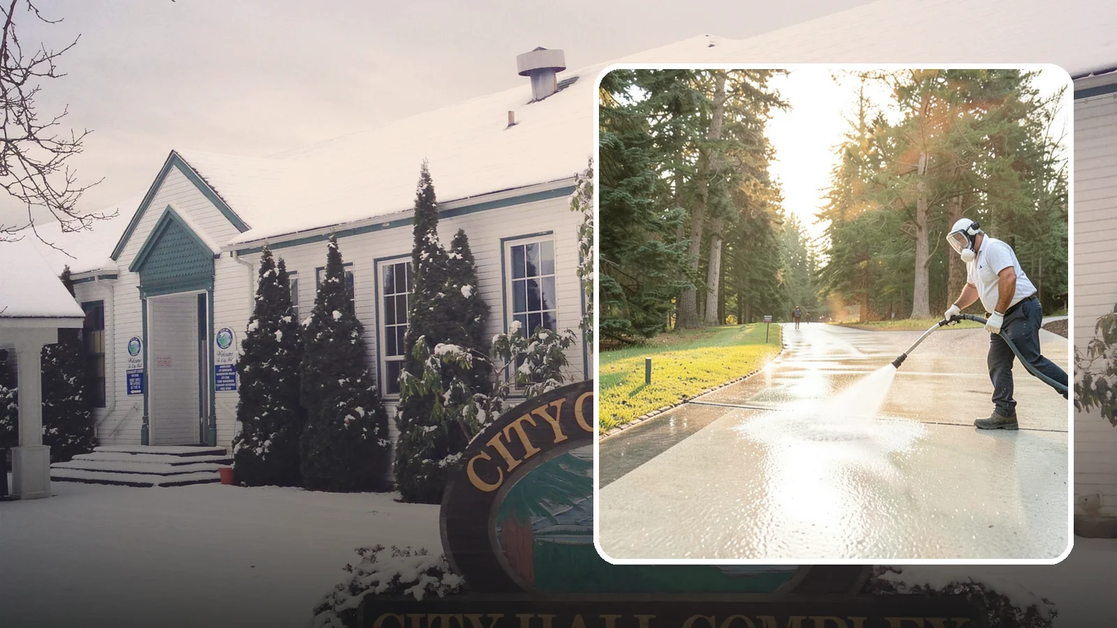 Driveway Brightening in Pacific, King County, WA - A brightening treatment that restores a faded, weather-dulled driveway to a clean, uniform tone.