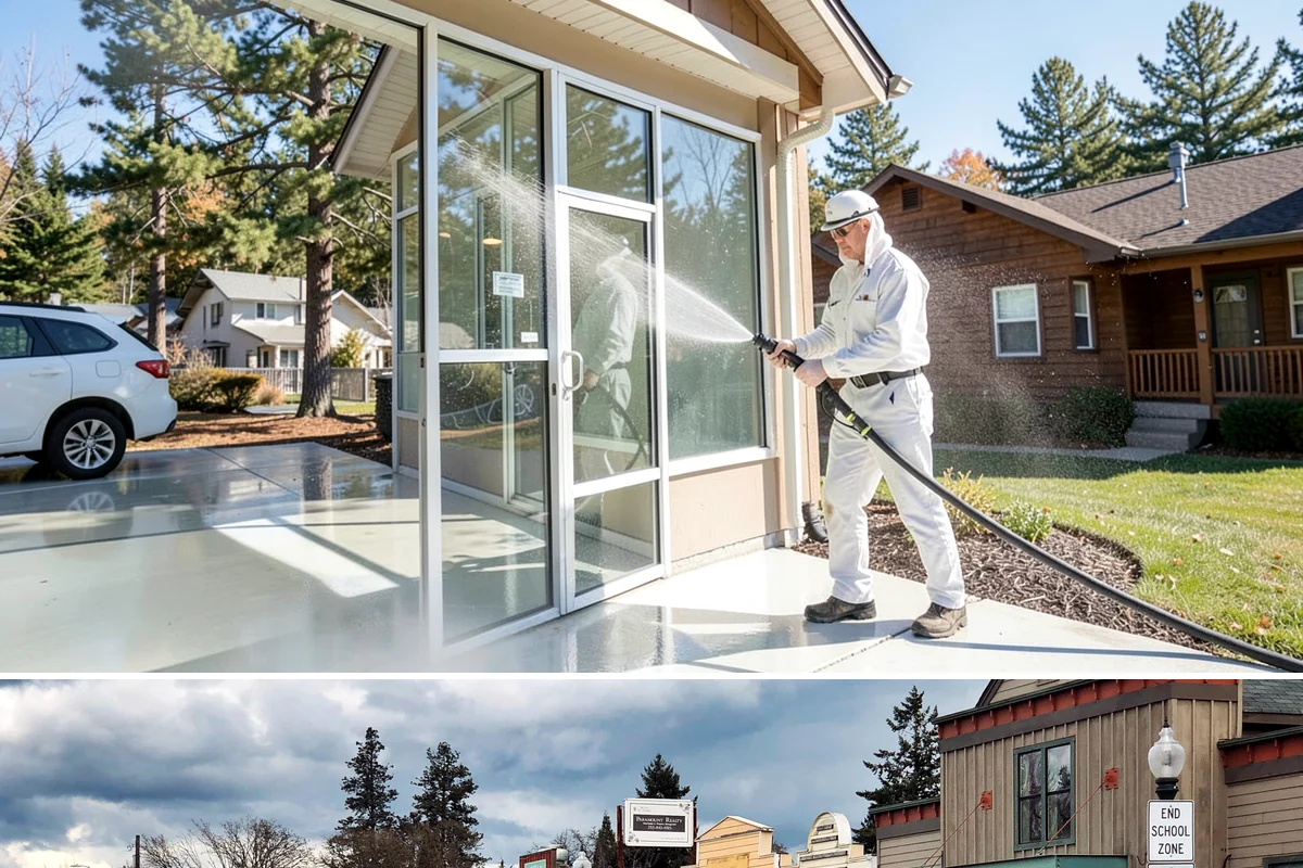 Driveway Brightening in Roy, Pierce County, WA - Dry summer conditions let brightening treatments perform and the surface dry evenly.