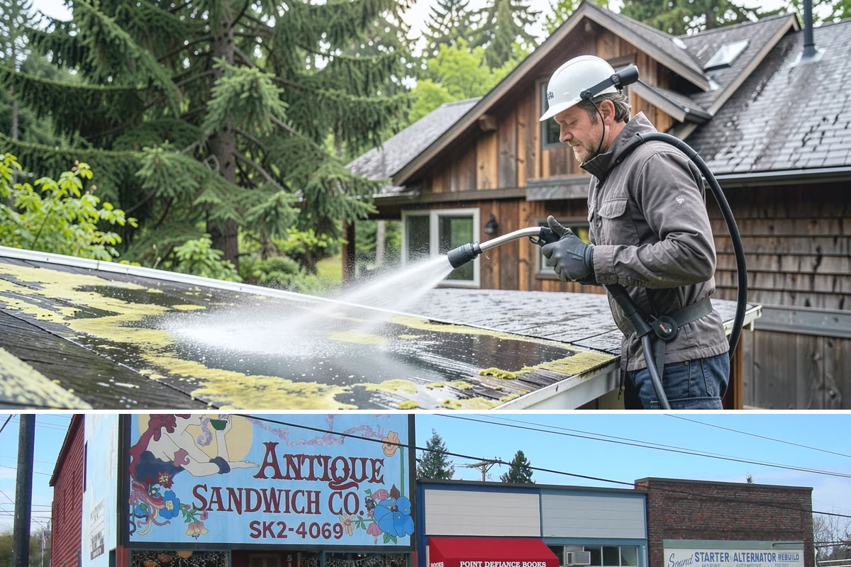 Driveway Brightening in Ruston, Pierce County, WA - Dry summer conditions let brightening treatments perform and the surface dry evenly.