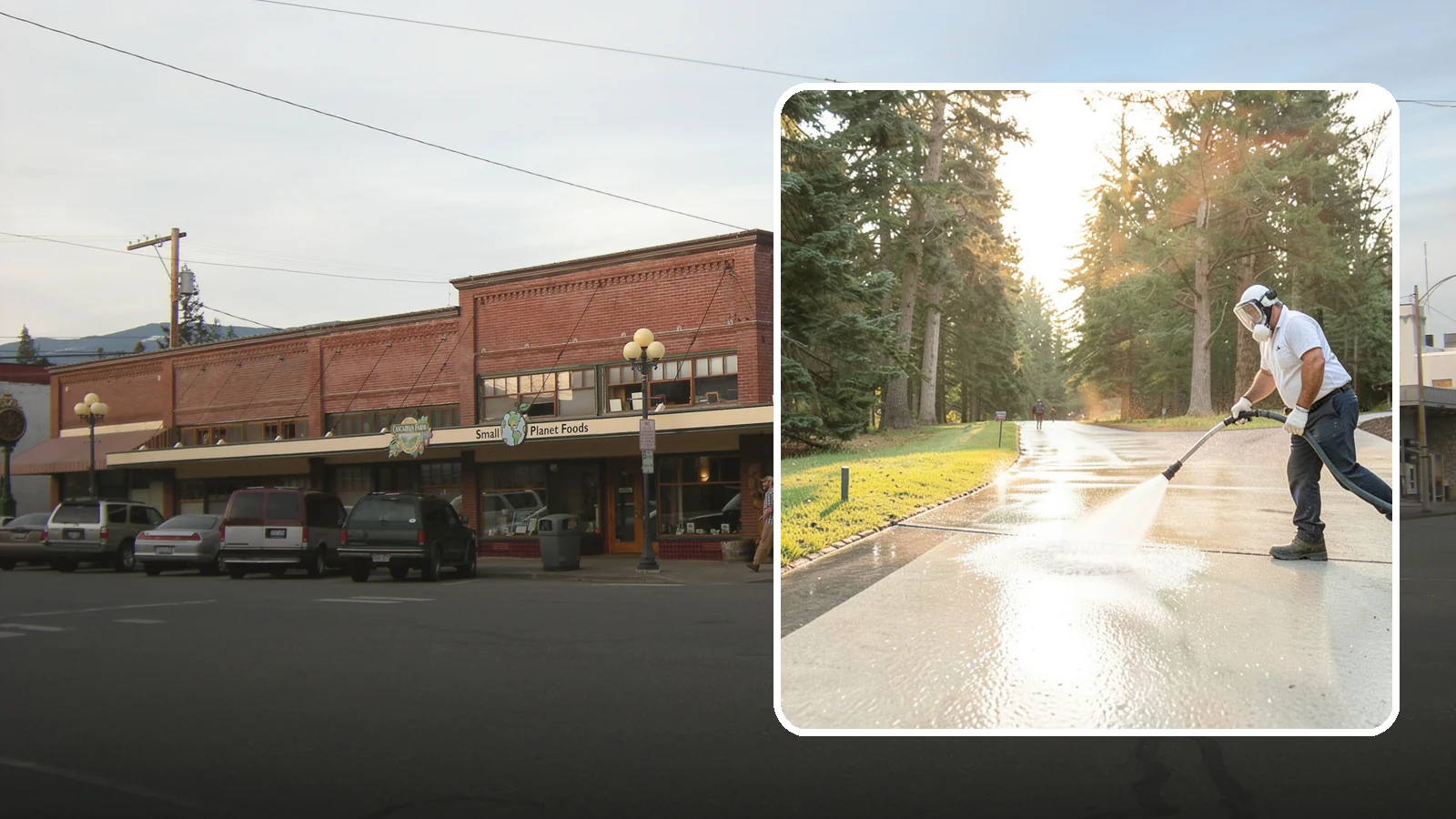 Driveway Brightening in Sedro-Woolley, Skagit County, WA - A brightening treatment that restores a faded, weather-dulled driveway to a clean, uniform tone.