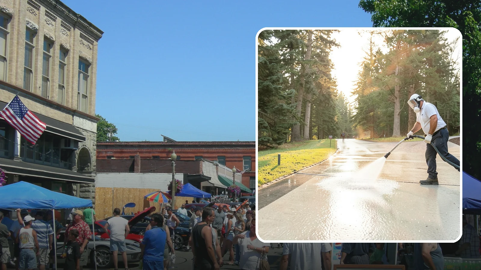 Driveway Brightening in Snohomish, Snohomish County, WA - A brightening treatment that restores a faded, weather-dulled driveway to a clean, uniform tone.