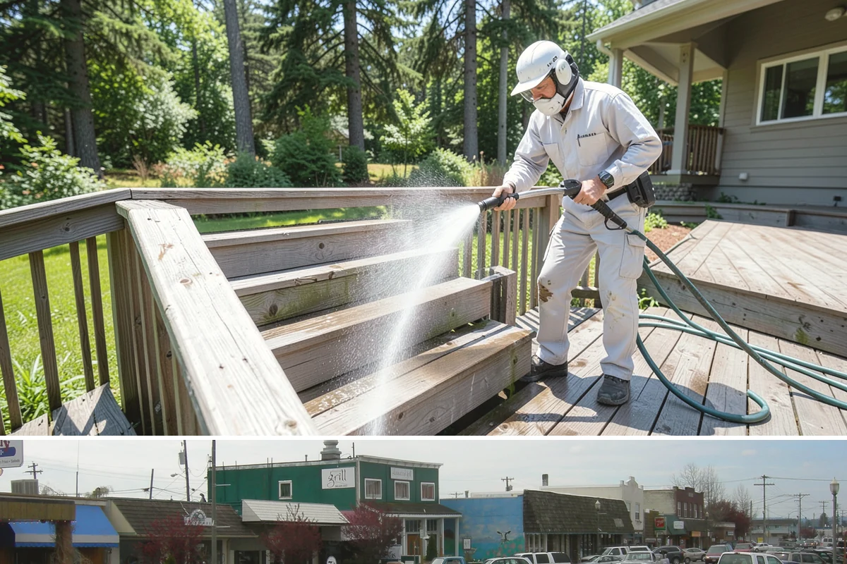 Driveway Brightening in Stanwood, Snohomish County, WA - Dry summer conditions let brightening treatments perform and the surface dry evenly.