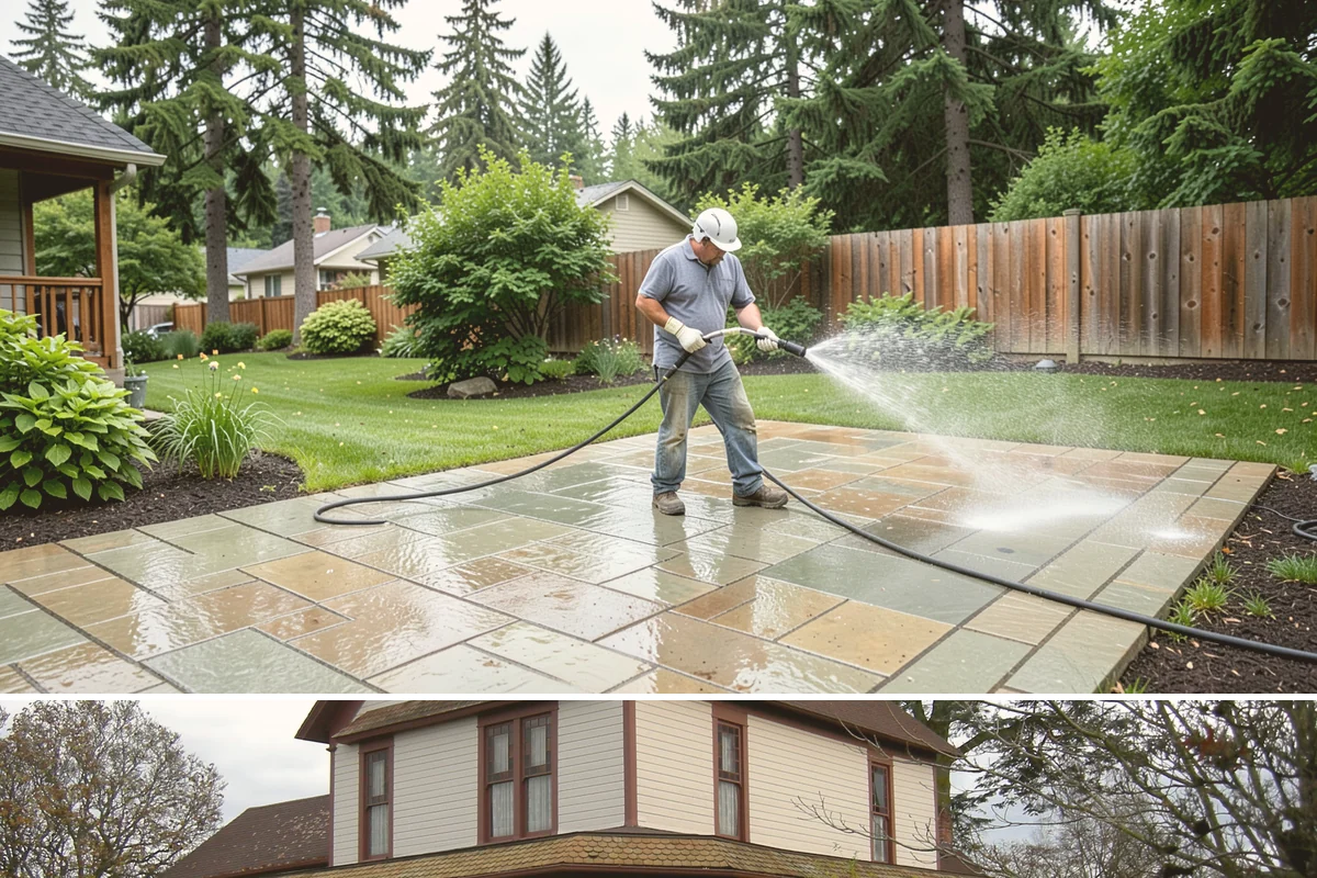Driveway Brightening in Sumner, Pierce County, WA - Dry summer conditions let brightening treatments perform and the surface dry evenly.