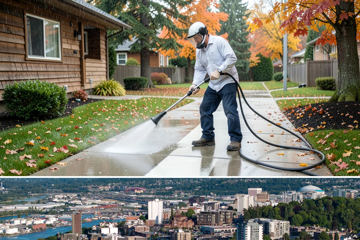 Driveway Brightening in Tacoma, Pierce County, WA - Dry summer conditions let brightening treatments perform and the surface dry evenly.