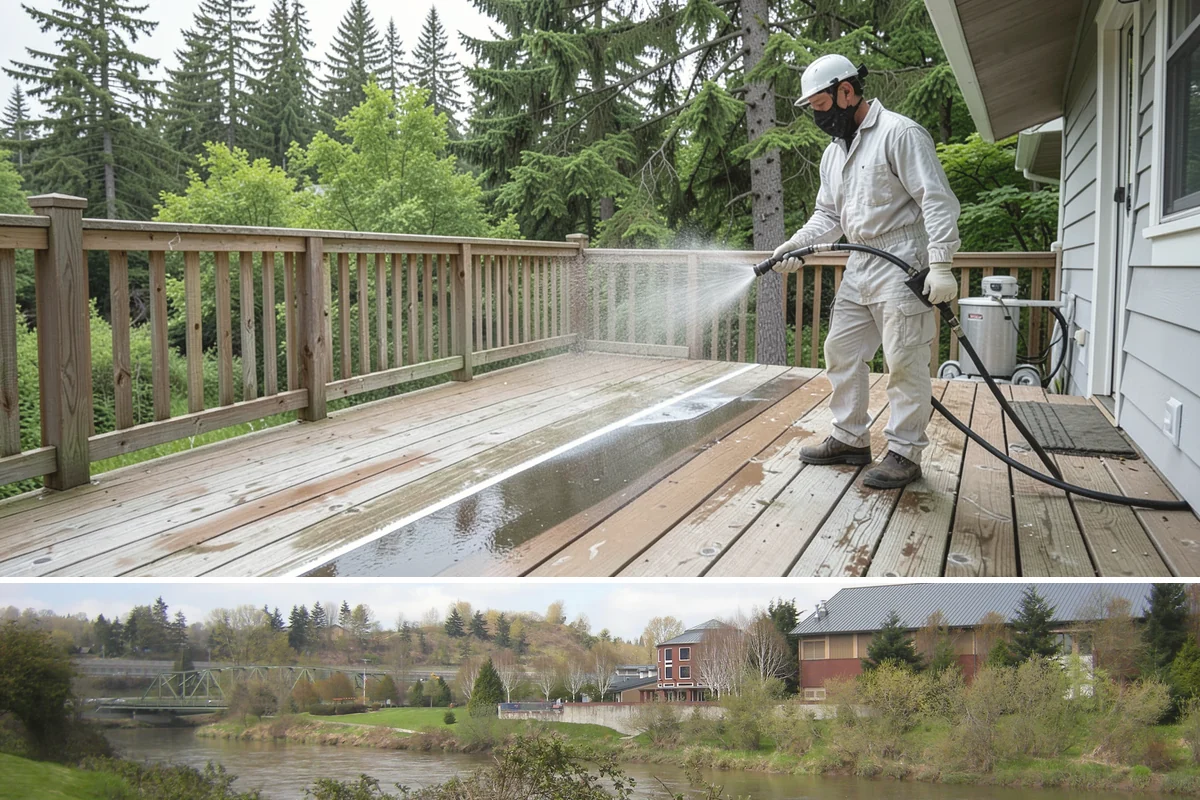 Driveway Brightening in Tukwila, King County, WA - Dry summer conditions let brightening treatments perform and the surface dry evenly.