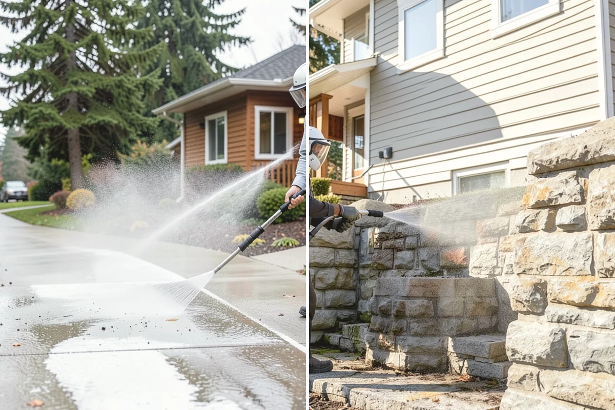 Driveway Brightening in Yarrow Point, King County, WA - Deep-clean the driveway to remove surface buildup