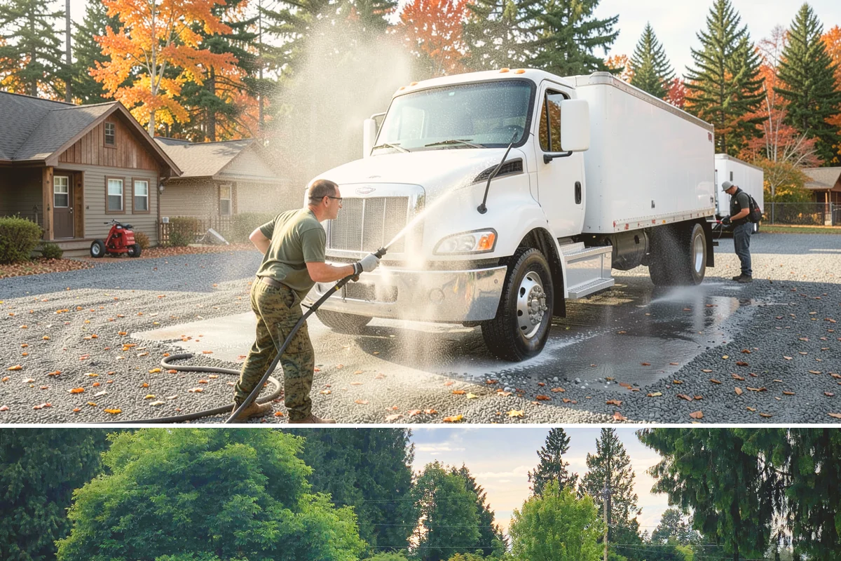 Driveway Gum Removal in Bonney Lake, Pierce County, WA - Any dry day works, though warmer conditions soften gum and speed removal.