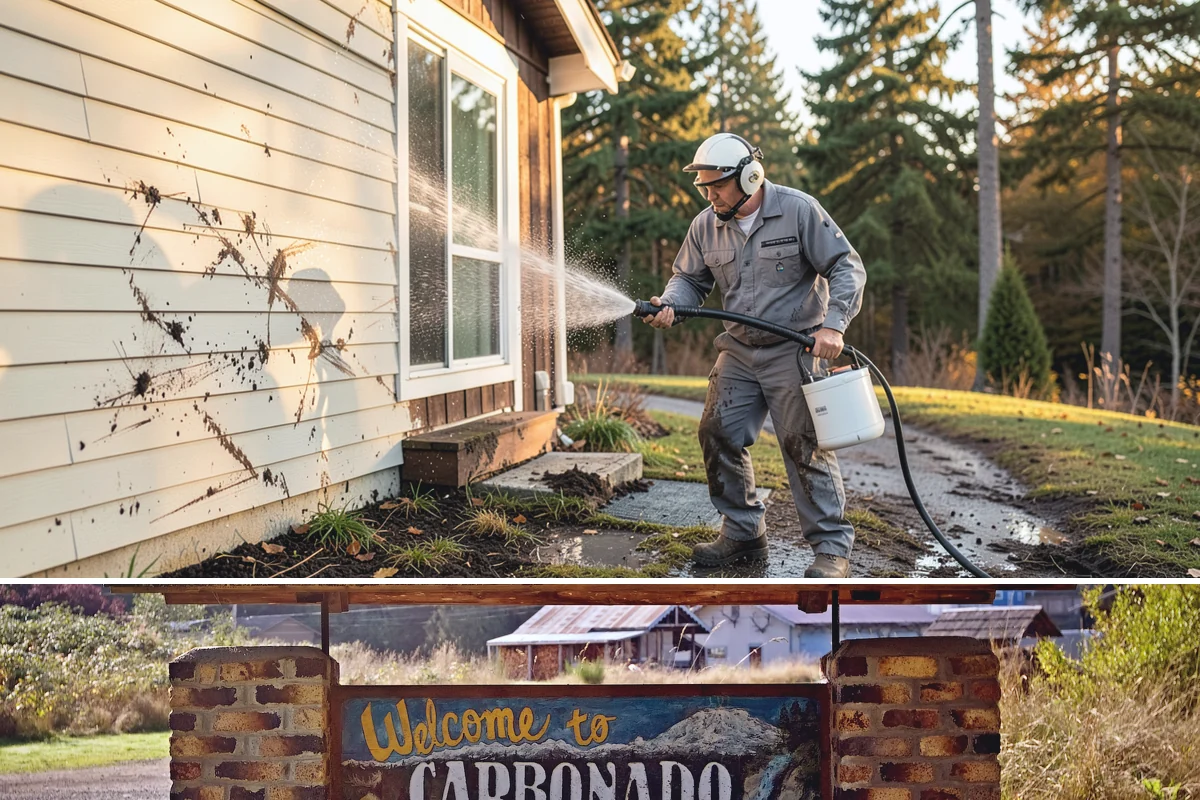 Driveway Gum Removal in Carbonado, Pierce County, WA - Any dry day works, though warmer conditions soften gum and speed removal.