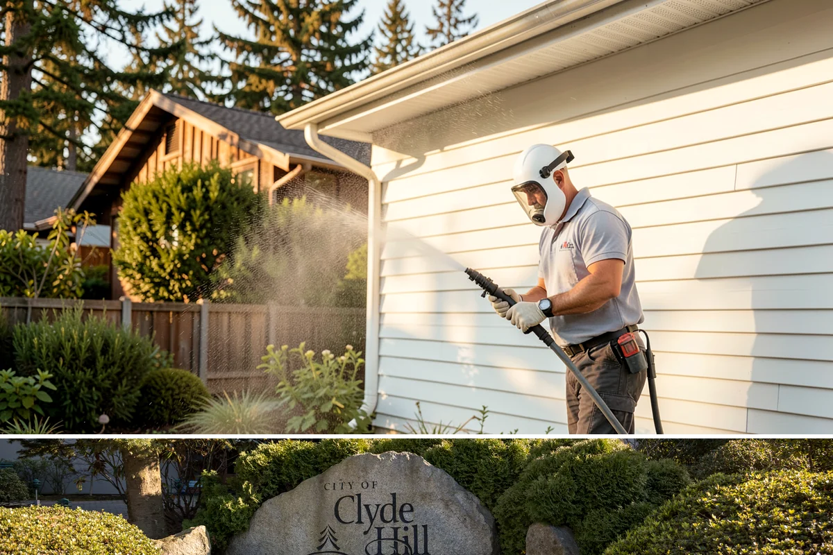 Driveway Gum Removal in Clyde Hill, King County, WA - Any dry day works, though warmer conditions soften gum and speed removal.