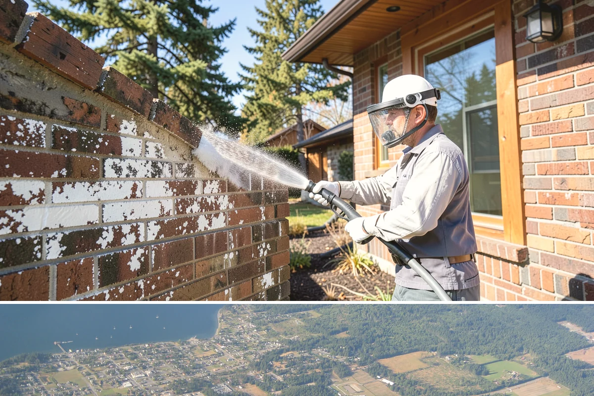 Driveway Gum Removal in Coupeville, Island County, WA - Any dry day works, though warmer conditions soften gum and speed removal.