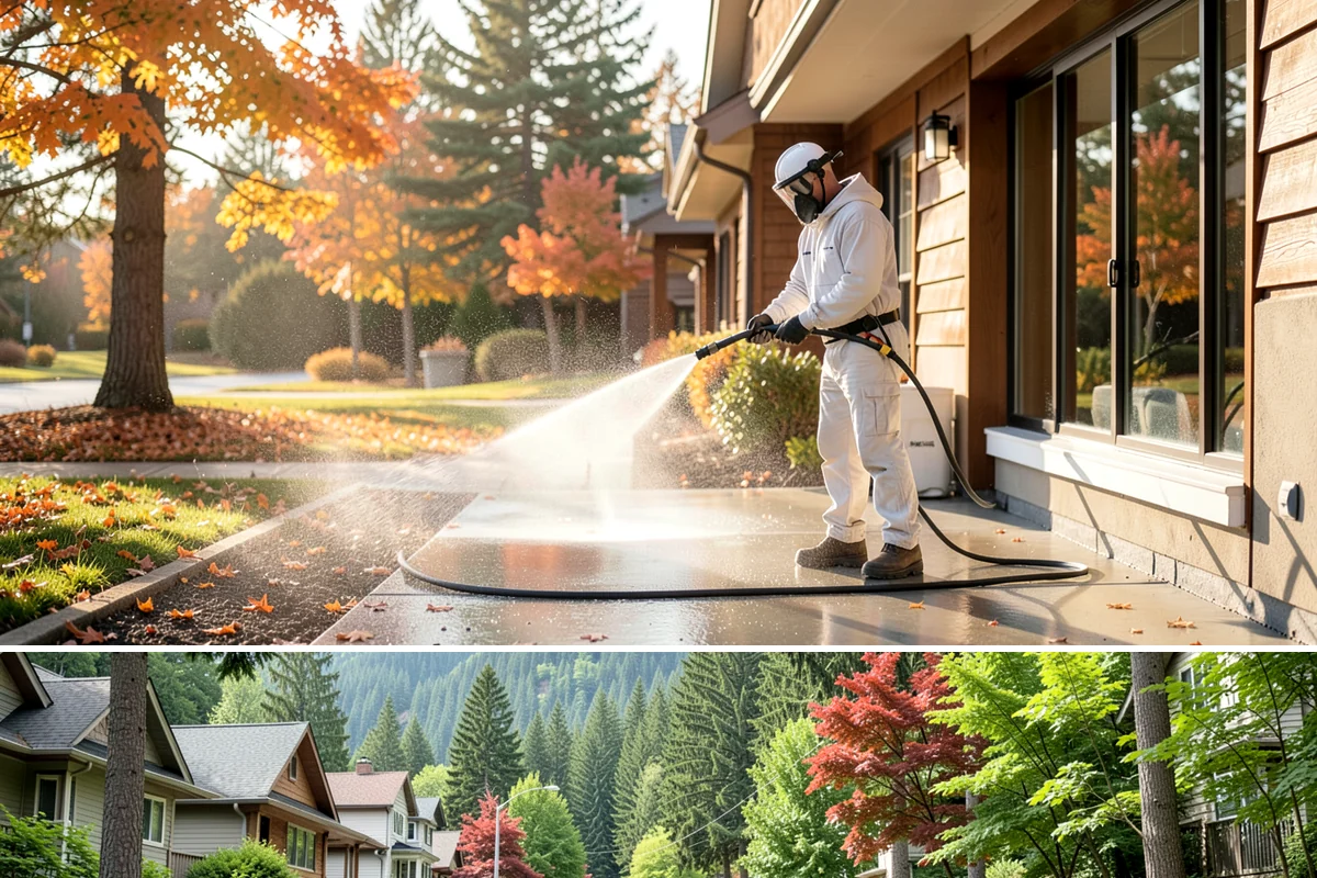 Driveway Gum Removal in Darrington, Snohomish County, WA - Any dry day works, though warmer conditions soften gum and speed removal.