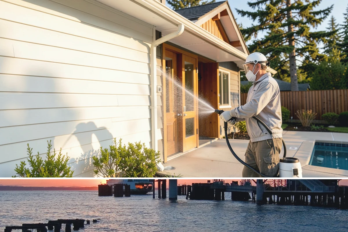 Driveway Gum Removal in Edmonds, Snohomish County, WA - Any dry day works, though warmer conditions soften gum and speed removal.