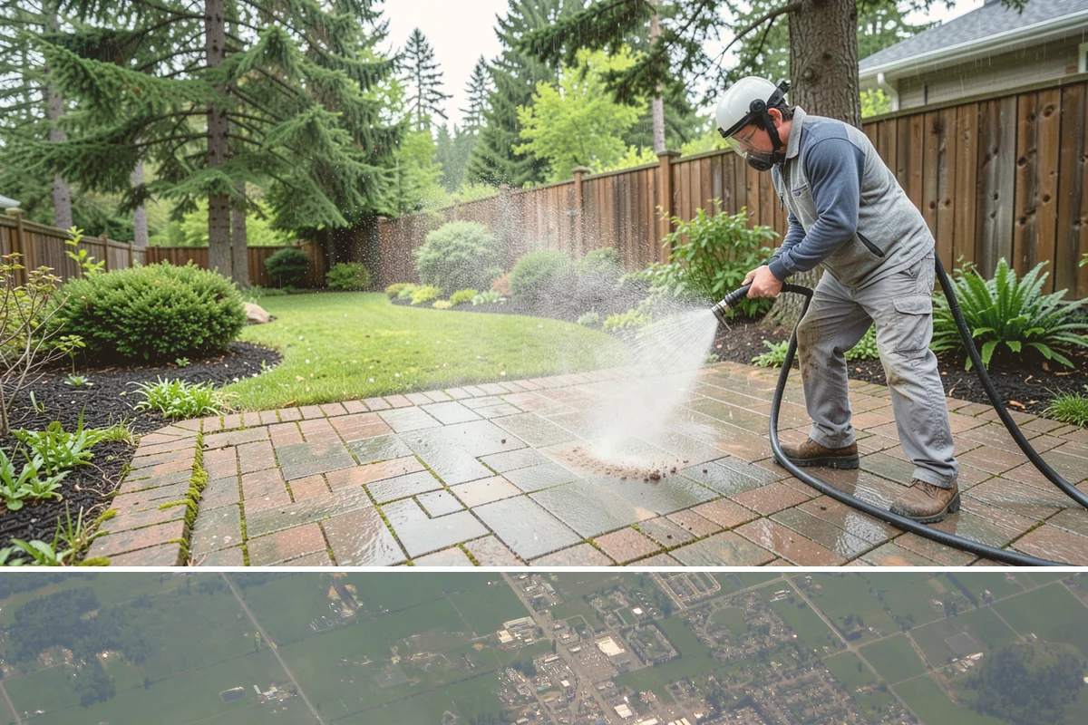 Driveway Gum Removal in Enumclaw, King County, WA - Any dry day works, though warmer conditions soften gum and speed removal.