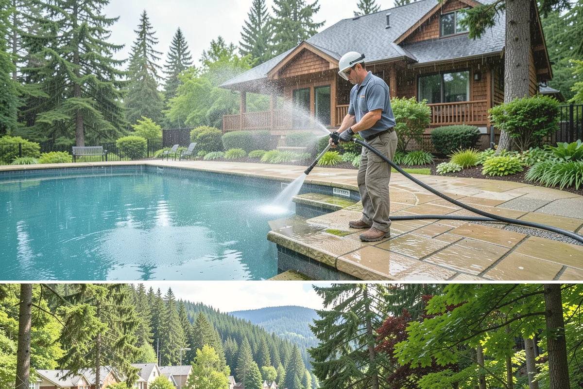 Driveway Gum Removal in Lake Forest Park, King County, WA - Any dry day works, though warmer conditions soften gum and speed removal.