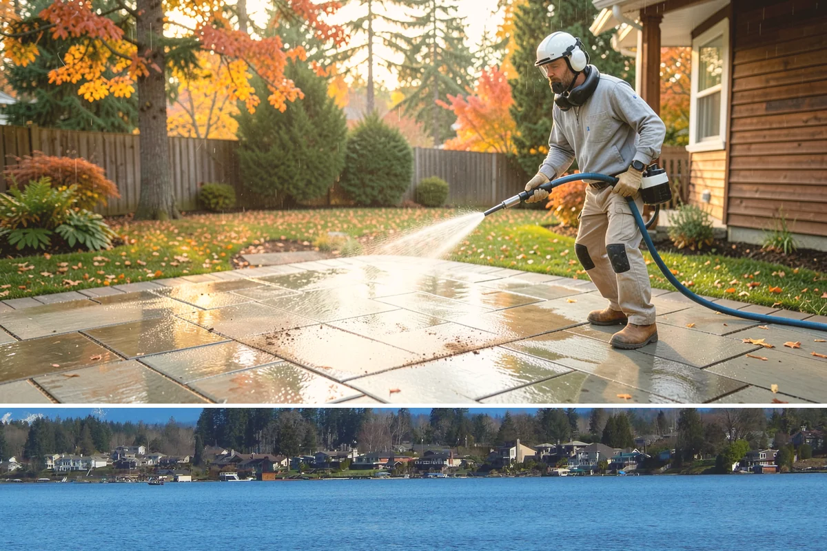 Driveway Gum Removal in Lake Stevens, Snohomish County, WA - Any dry day works, though warmer conditions soften gum and speed removal.