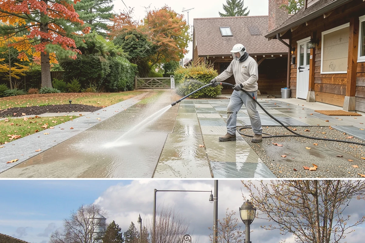 Driveway Gum Removal in Marysville, Snohomish County, WA - Any dry day works, though warmer conditions soften gum and speed removal.
