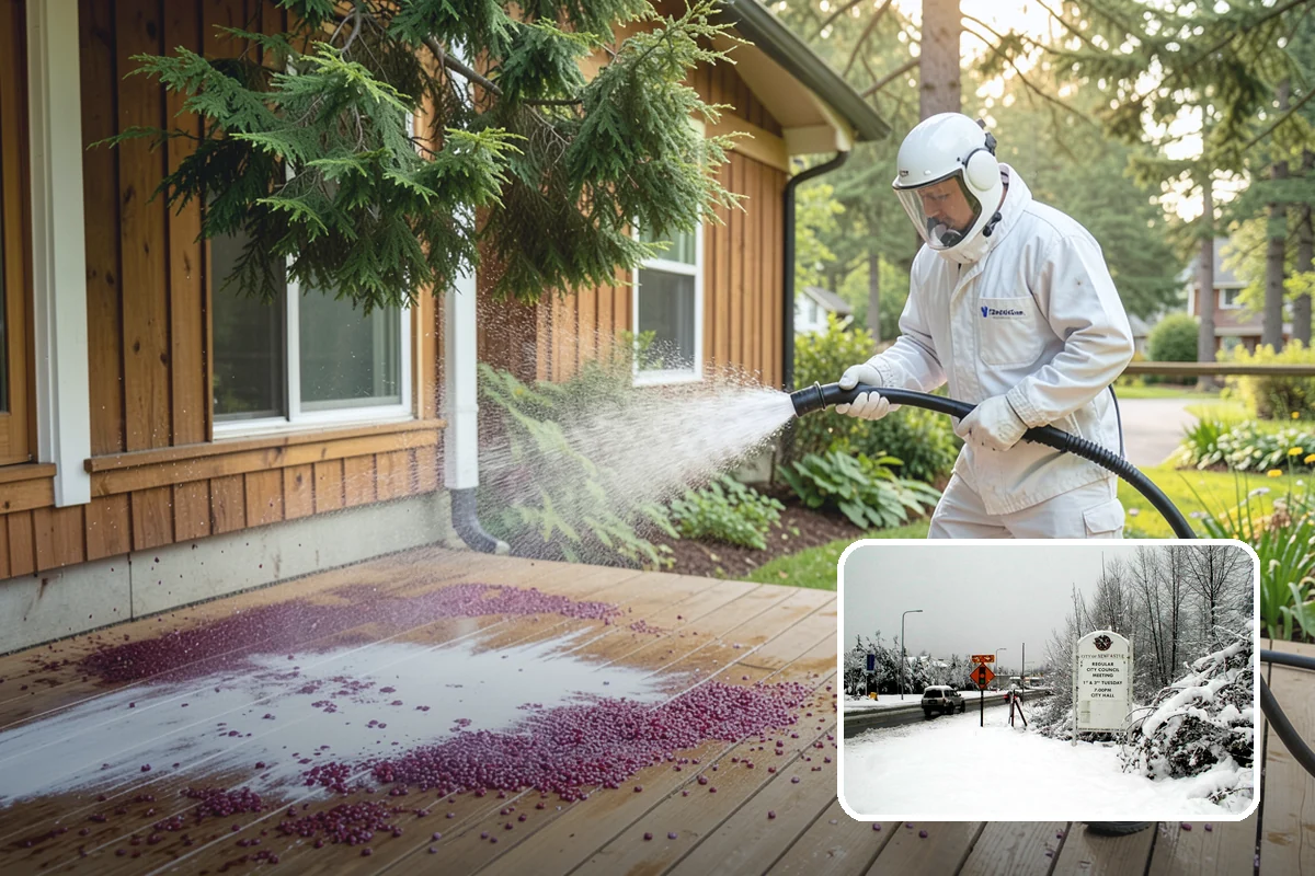 Driveway Gum Removal in Newcastle, King County, WA - Removes hardened gum without leaving residue