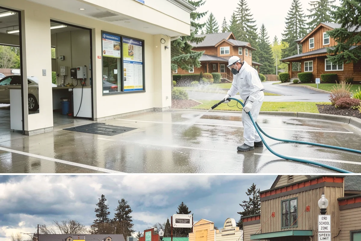 Driveway Gum Removal in Roy, Pierce County, WA - Any dry day works, though warmer conditions soften gum and speed removal.
