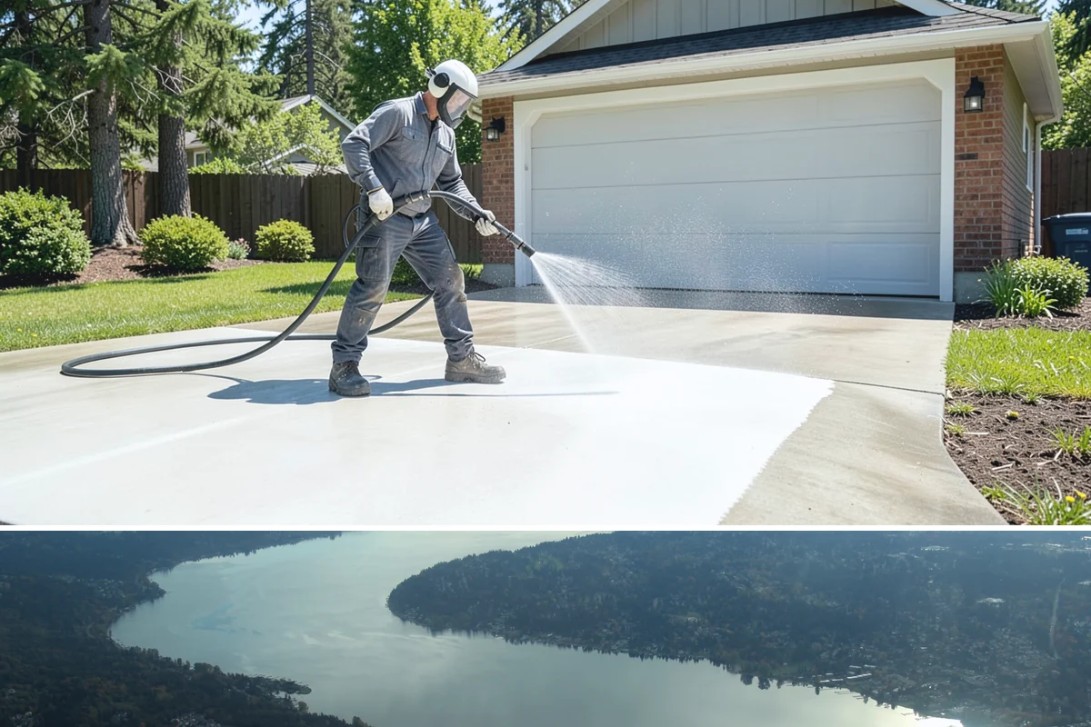 Driveway Gum Removal in Sammamish, King County, WA - Any dry day works, though warmer conditions soften gum and speed removal.