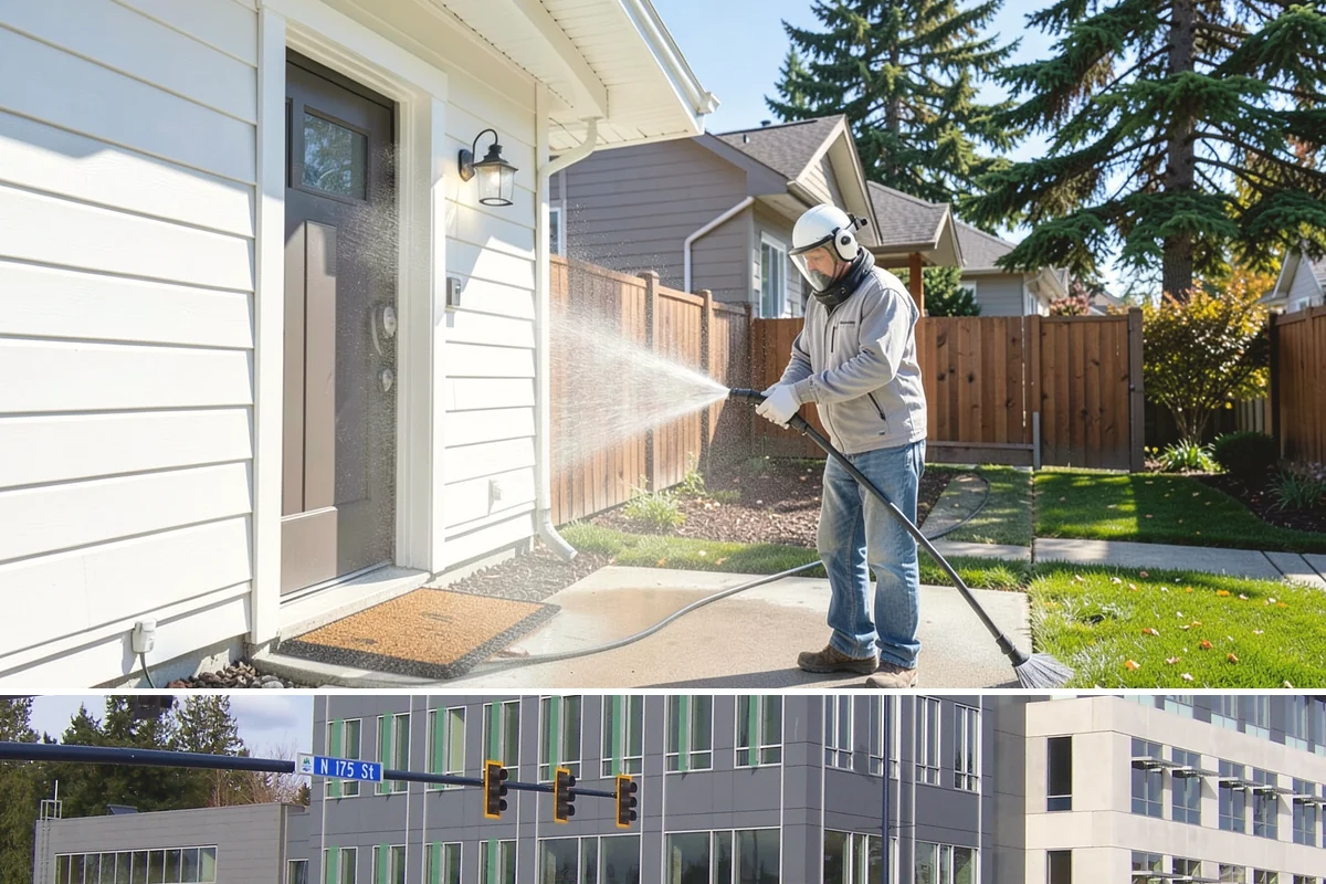 Driveway Gum Removal in Shoreline, King County, WA - Any dry day works, though warmer conditions soften gum and speed removal.