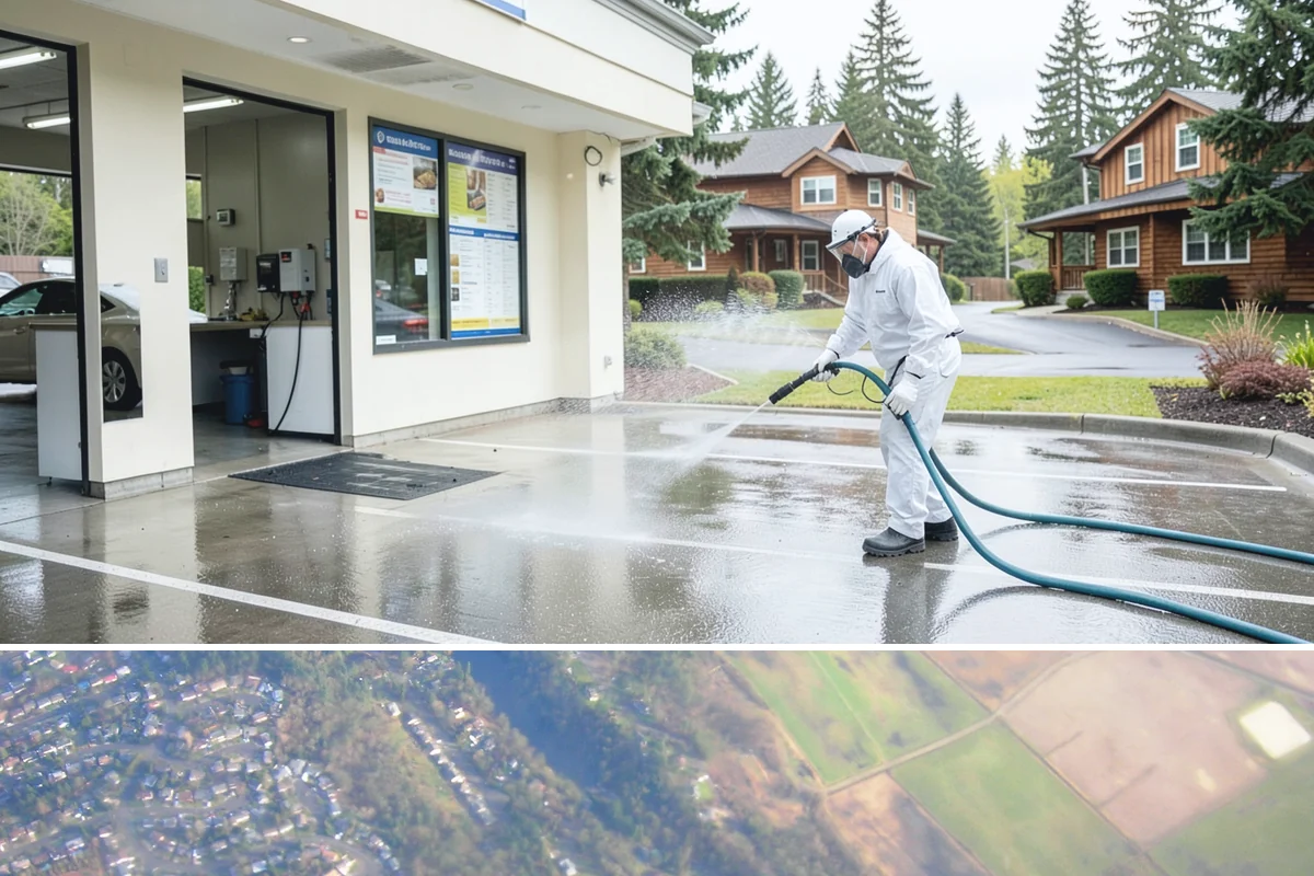 Driveway Oil Stain Removal in Algona, King County, WA - Warmer summer temperatures help degreasers work faster and lift oil more effectively.
